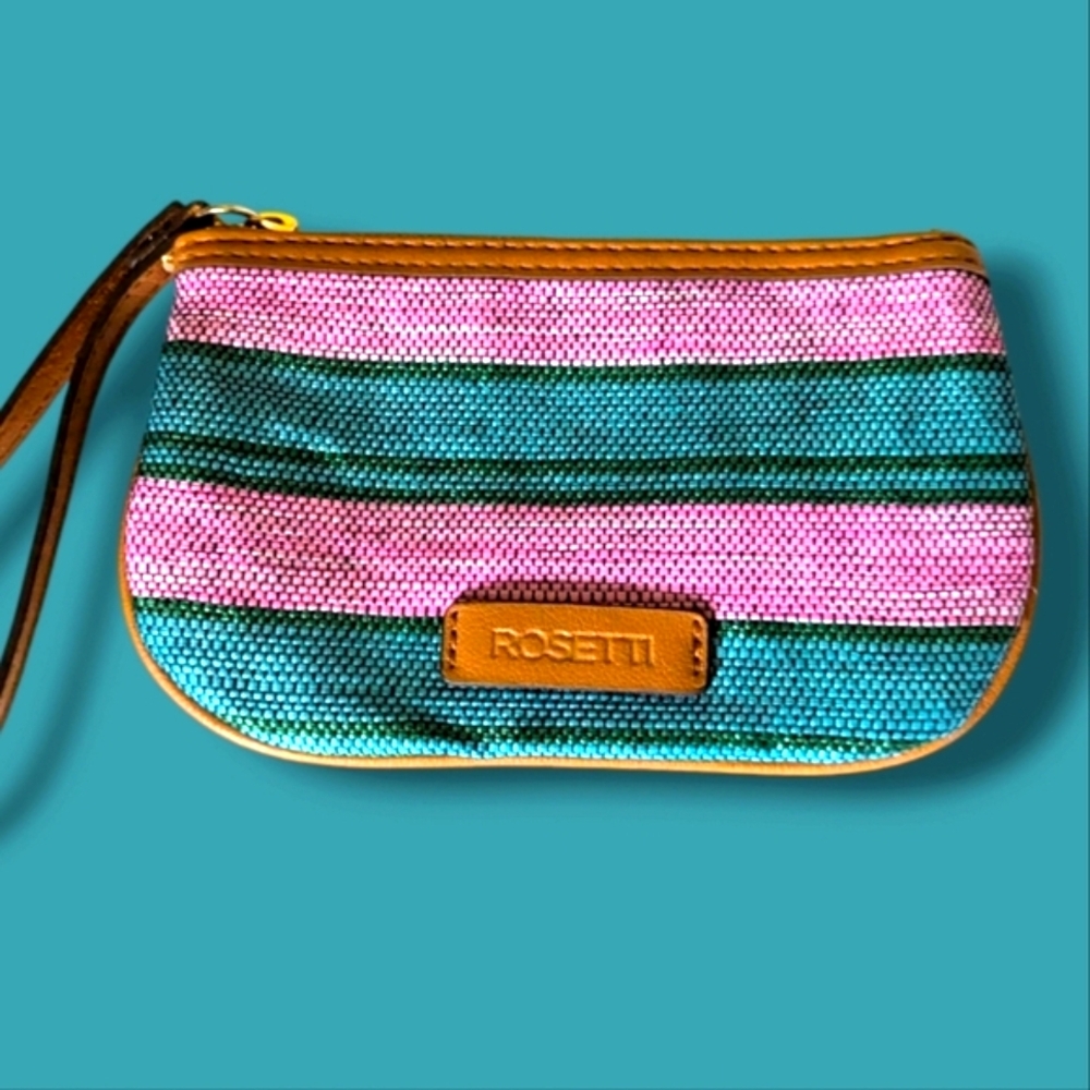 🩵Like New and So Cute Teal and Pink Wristlet by Rosetti - Picture 4 of 6
